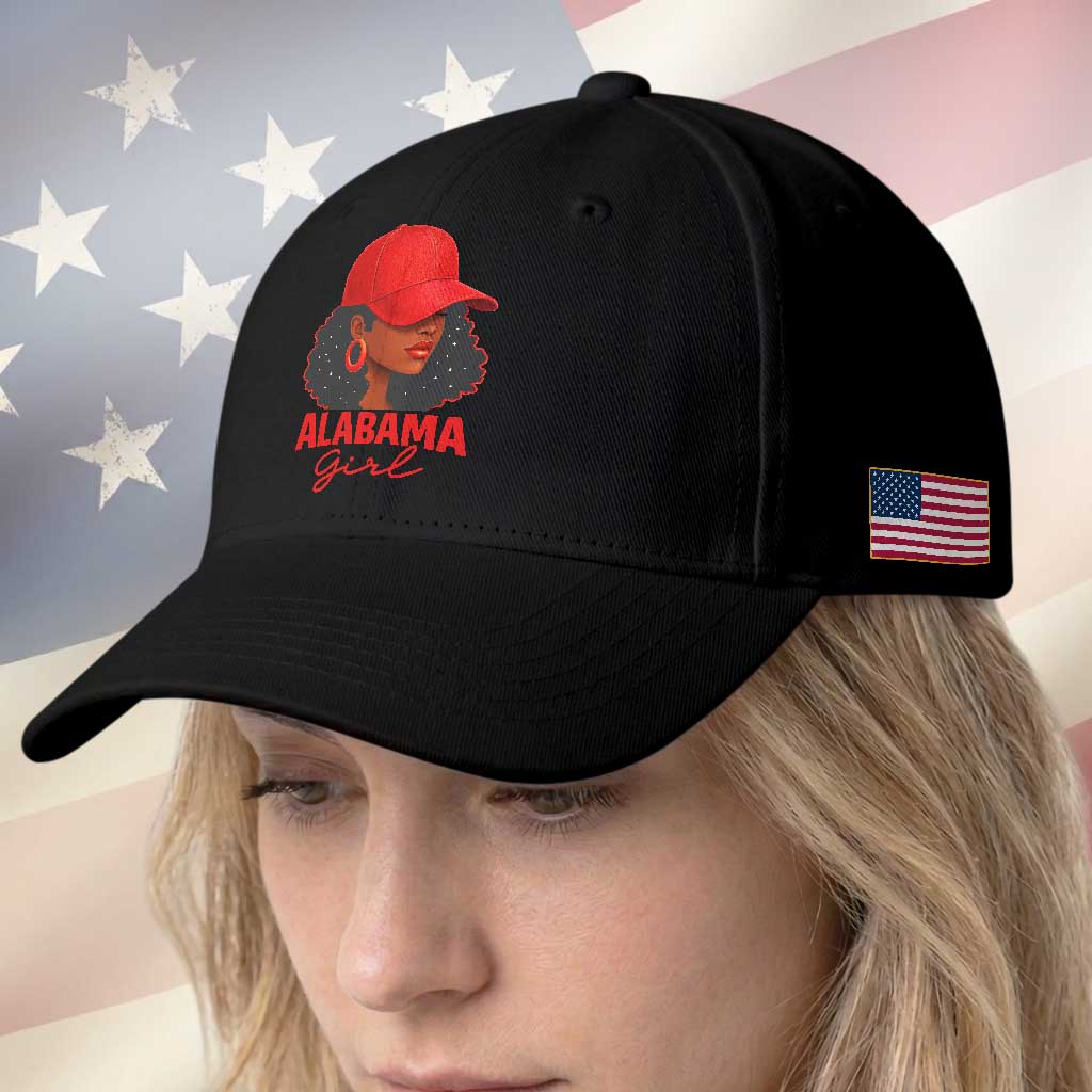 Vintage Alabama Girl Baseball Cap Bama Fan Black Women Sports Lover