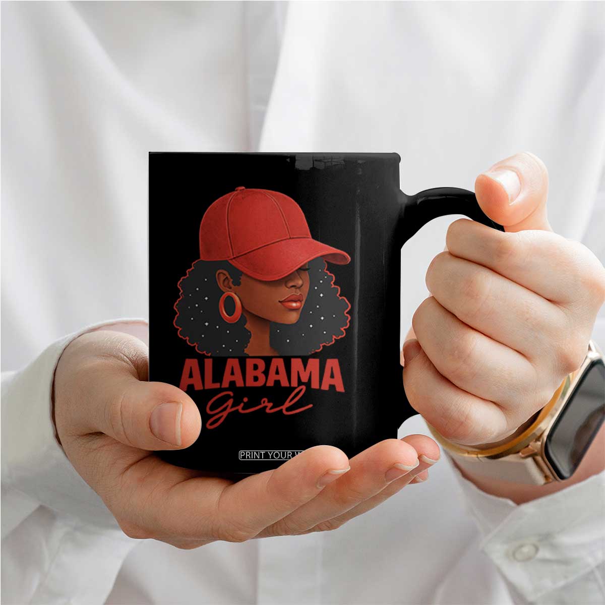 Vintage Alabama Girl Coffee Mug Bama Fan Black Women Sports Lover TS10 Print Your Wear