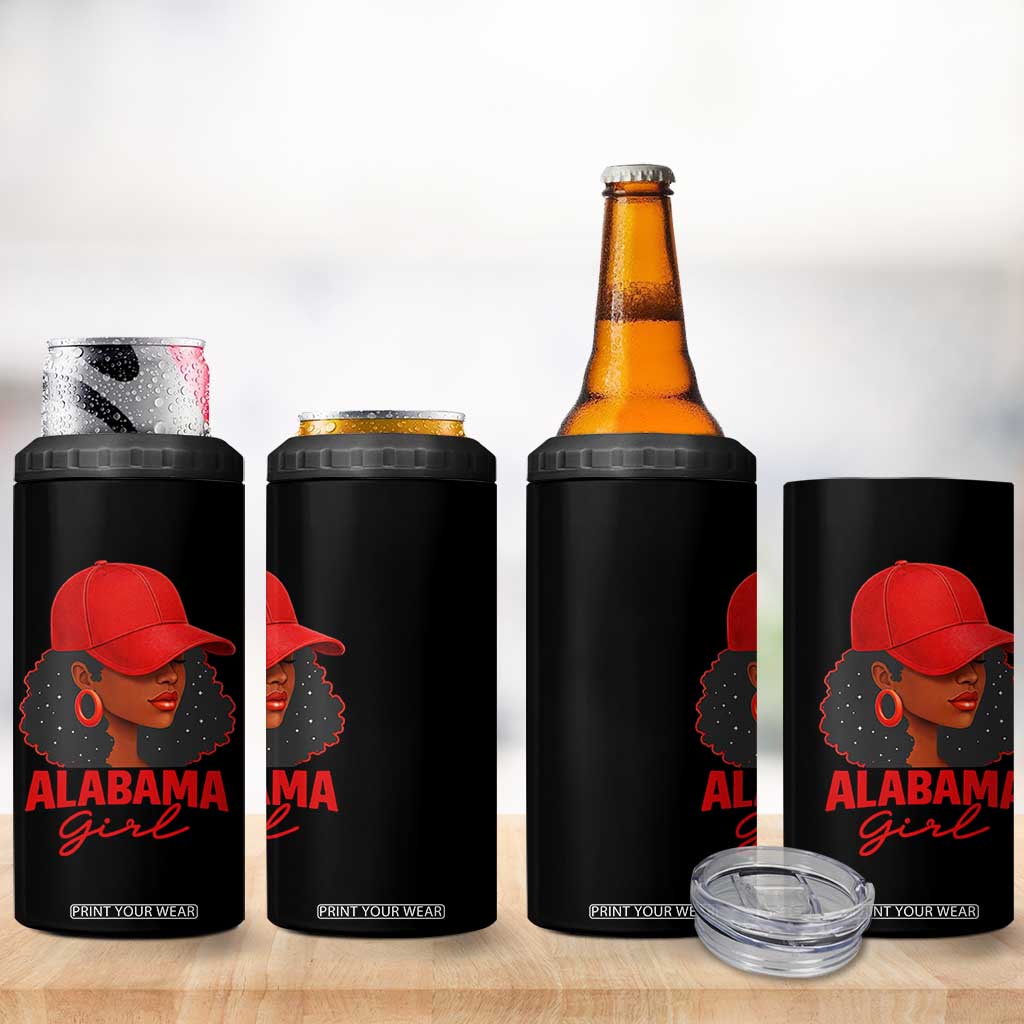 Vintage Alabama Girl 4 in 1 Can Cooler Tumbler Bama Fan Black Women Sports Lover TS10 Print Your Wear