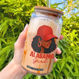 Vintage Alabama Girl Glass Can Bama Fan Black Women Sports Lover TS10 Black Print Your Wear
