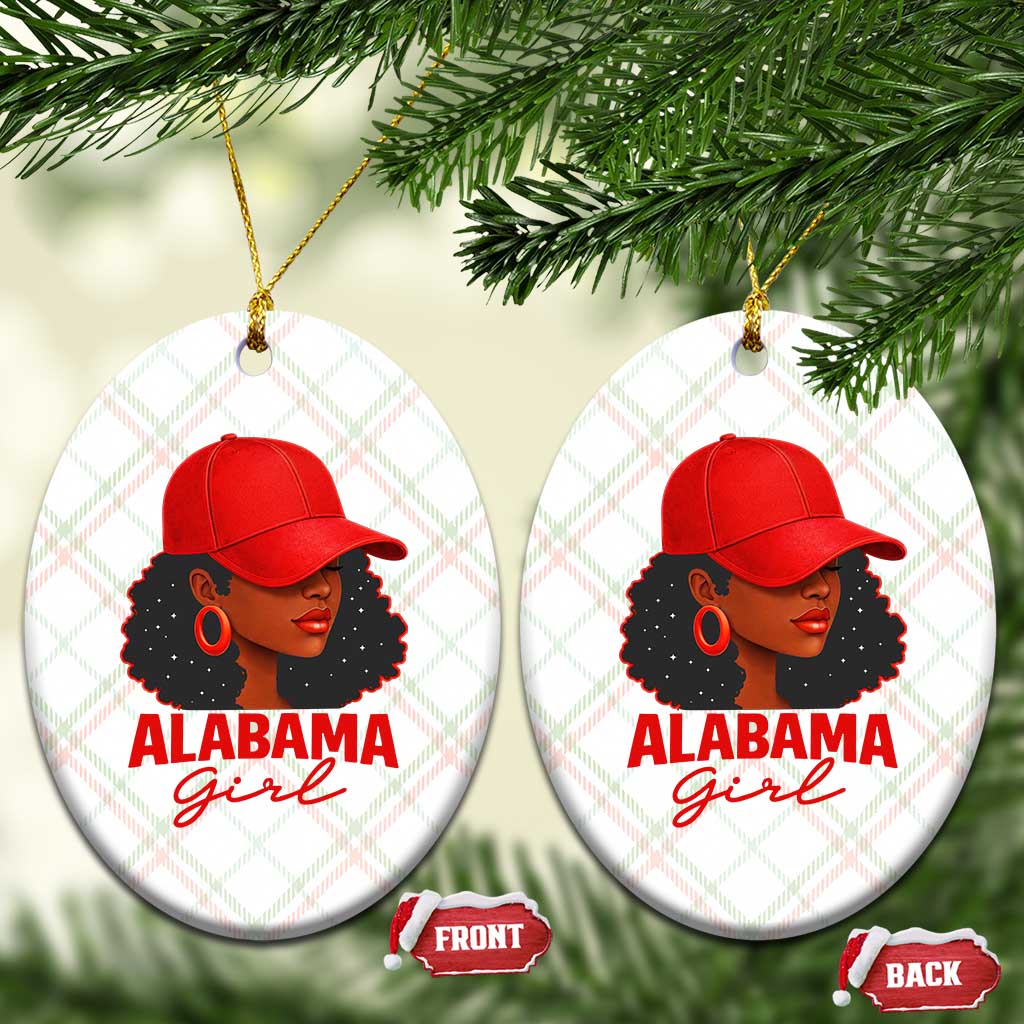 Vintage Alabama Girl Ceramic Ornament Bama Fan Black Women Sports Lover TS10 Print Your Wear