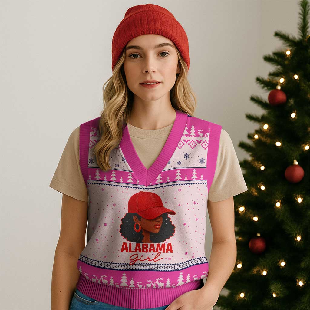 Vintage Alabama Girl V-Neck Knit Sweater Vest Bama Fan Black Women Sports Lover TS10 Hot Pink Print Your Wear