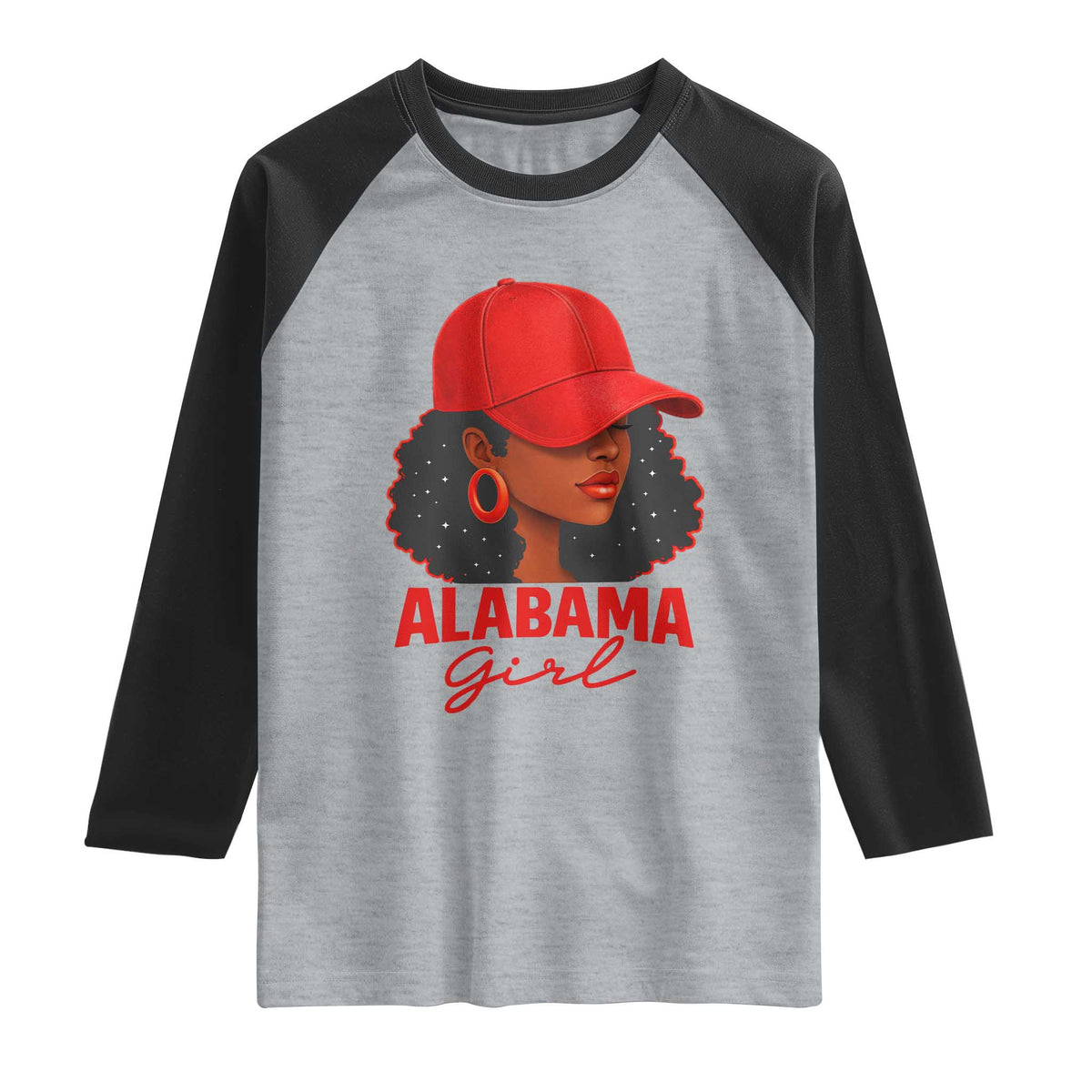 Vintage Alabama Girl Raglan Shirt Bama Fan Black Women Sports Lover TS10 Heather Gray Black Print Your Wear