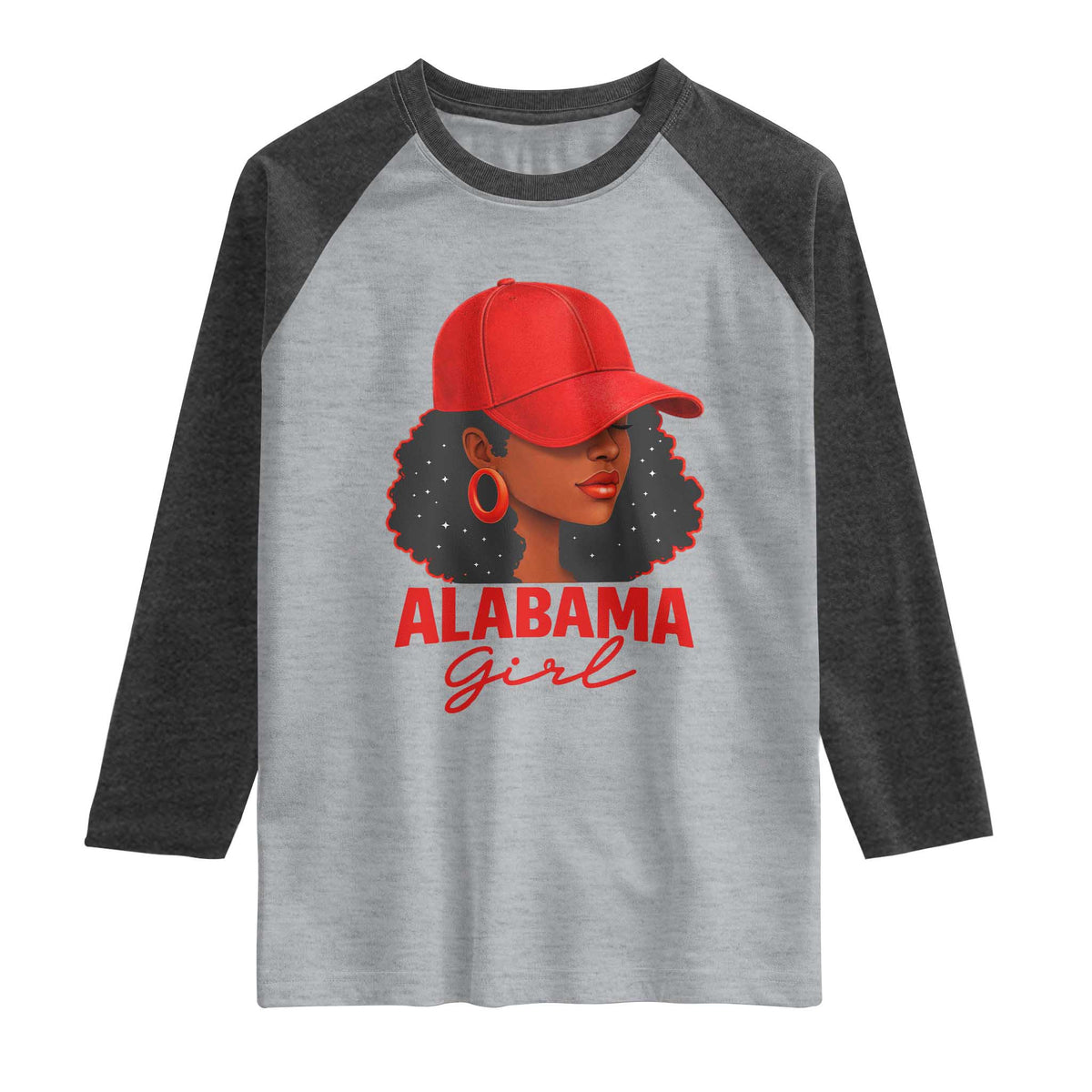 Vintage Alabama Girl Raglan Shirt Bama Fan Black Women Sports Lover TS10 Heather Gray Heather Charcoal Print Your Wear