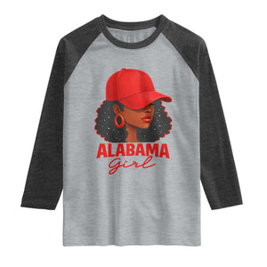 Vintage Alabama Girl Raglan Shirt Bama Fan Black Women Sports Lover TS10 Heather Gray Heather Charcoal Print Your Wear