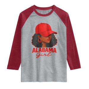 Vintage Alabama Girl Raglan Shirt Bama Fan Black Women Sports Lover TS10 Heather Gray Heather Red Print Your Wear