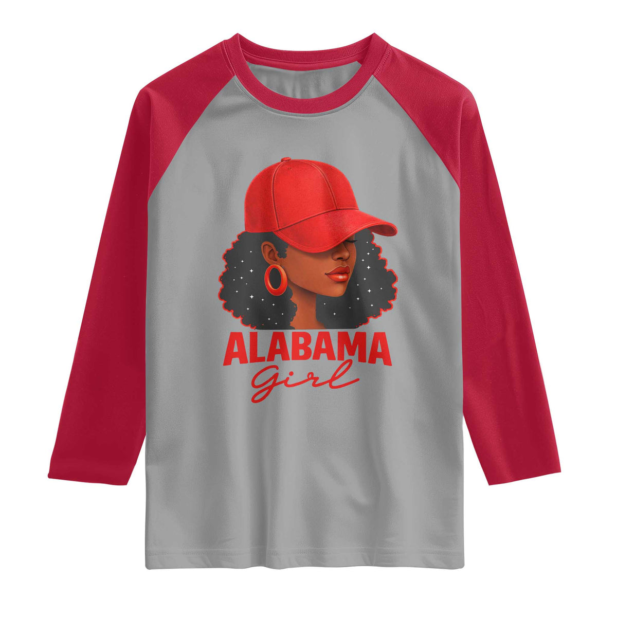 Vintage Alabama Girl Raglan Shirt Bama Fan Black Women Sports Lover TS10 Sport Gray Red Print Your Wear