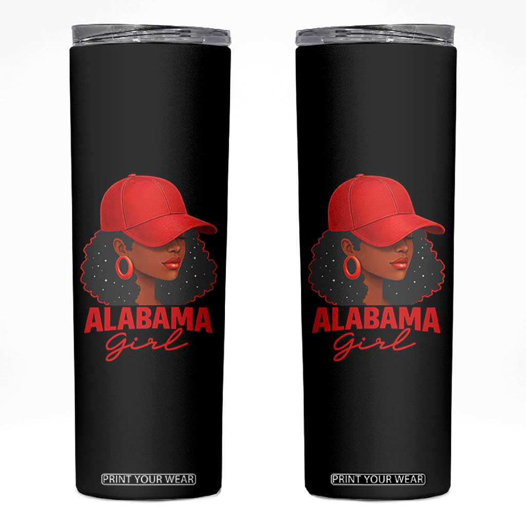 Vintage Alabama Girl Skinny Tumbler Bama Fan Black Women Sports Lover TS10 Black Print Your Wear