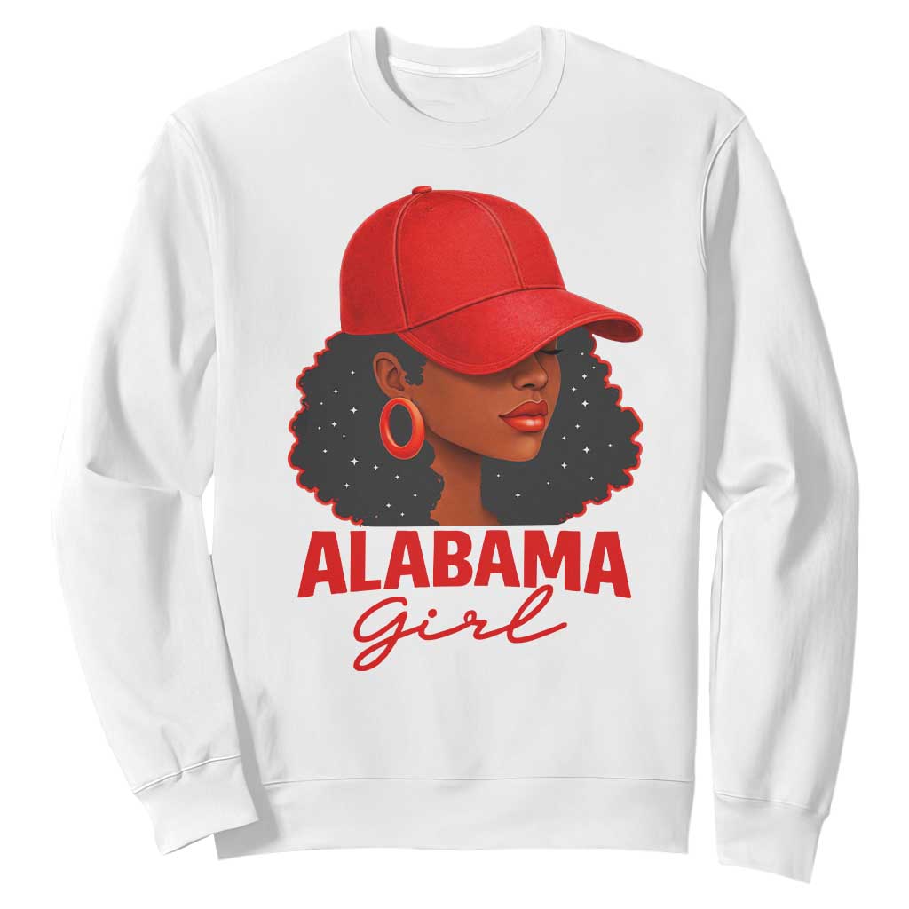 Vintage Alabama Girl Sweatshirt Bama Fan Black Women Sports Lover TS10 White Print Your Wear