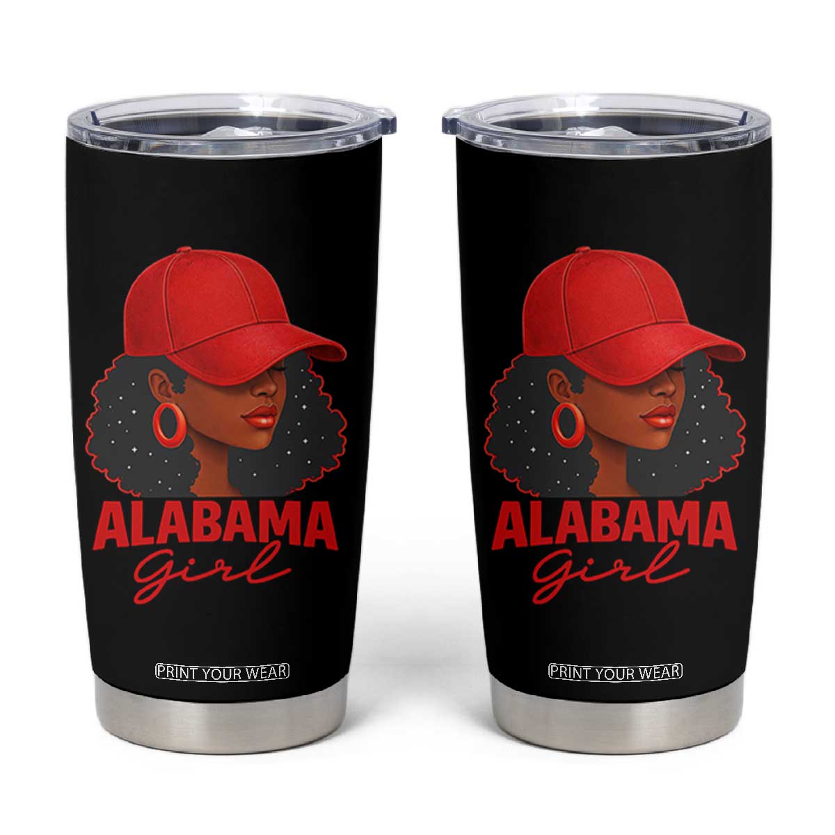 Vintage Alabama Girl Tumbler Cup Bama Fan Black Women Sports Lover TS10 Black Print Your Wear