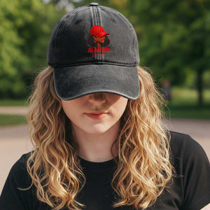 Vintage Alabama Girl Washed Cotton Baseball Cap Bama Fan Black Women Sports Lover