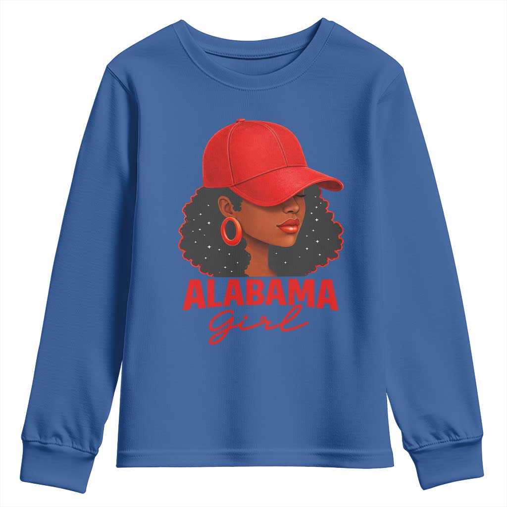 Vintage Alabama Girl Youth Sweatshirt Bama Fan Black Women Sports Lover TS10 Royal Blue Print Your Wear