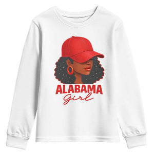 Vintage Alabama Girl Youth Sweatshirt Bama Fan Black Women Sports Lover TS10 White Print Your Wear