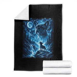 French Bulldog Howling To The Moon Throw Blanket Vintage Graphic Dog Lovers Silly Frenchy Bulldog Mom TS10 Black Print Your Wear