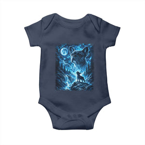 French Bulldog Howling To The Moon Baby Onesie Vintage Graphic Dog Lovers Silly Frenchy Bulldog Mom TS10 Navy Print Your Wear