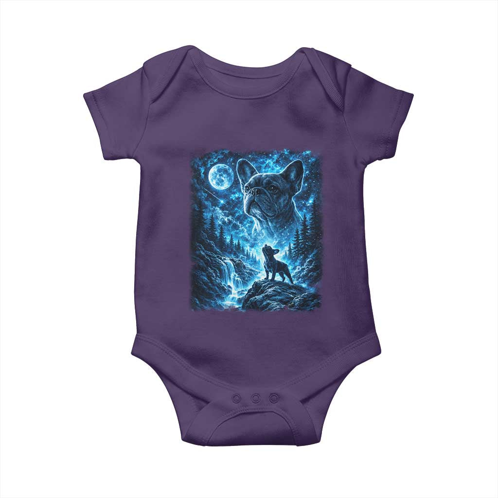 French Bulldog Howling To The Moon Baby Onesie Vintage Graphic Dog Lovers Silly Frenchy Bulldog Mom TS10 Purple Print Your Wear