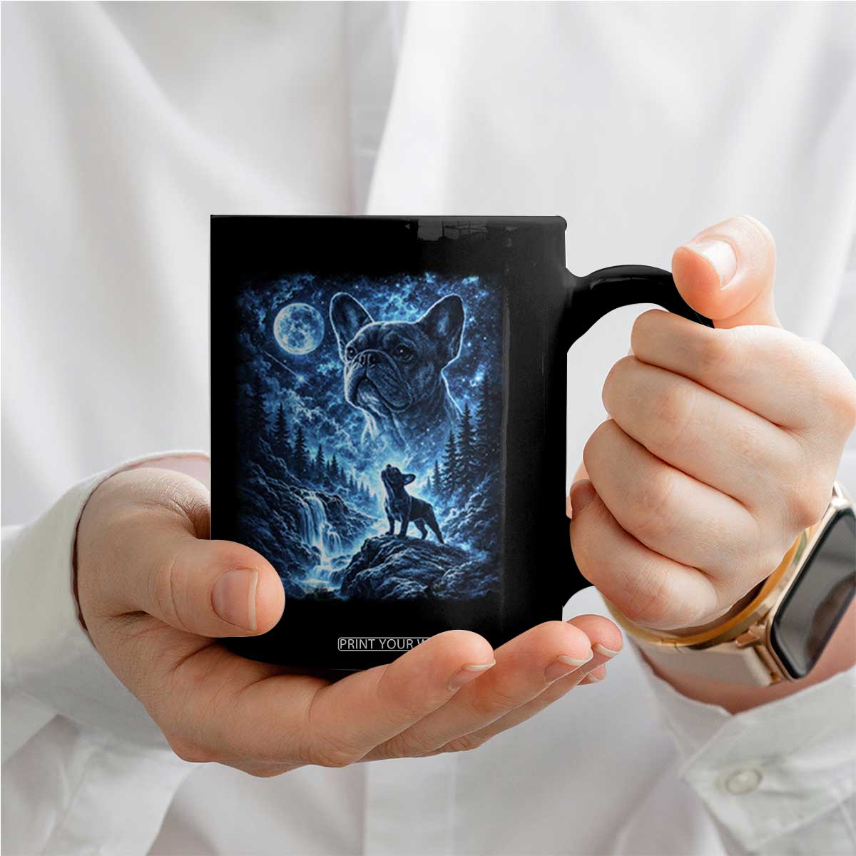 French Bulldog Howling To The Moon Coffee Mug Vintage Graphic Dog Lovers Silly Frenchy Bulldog Mom TS10 Print Your Wear