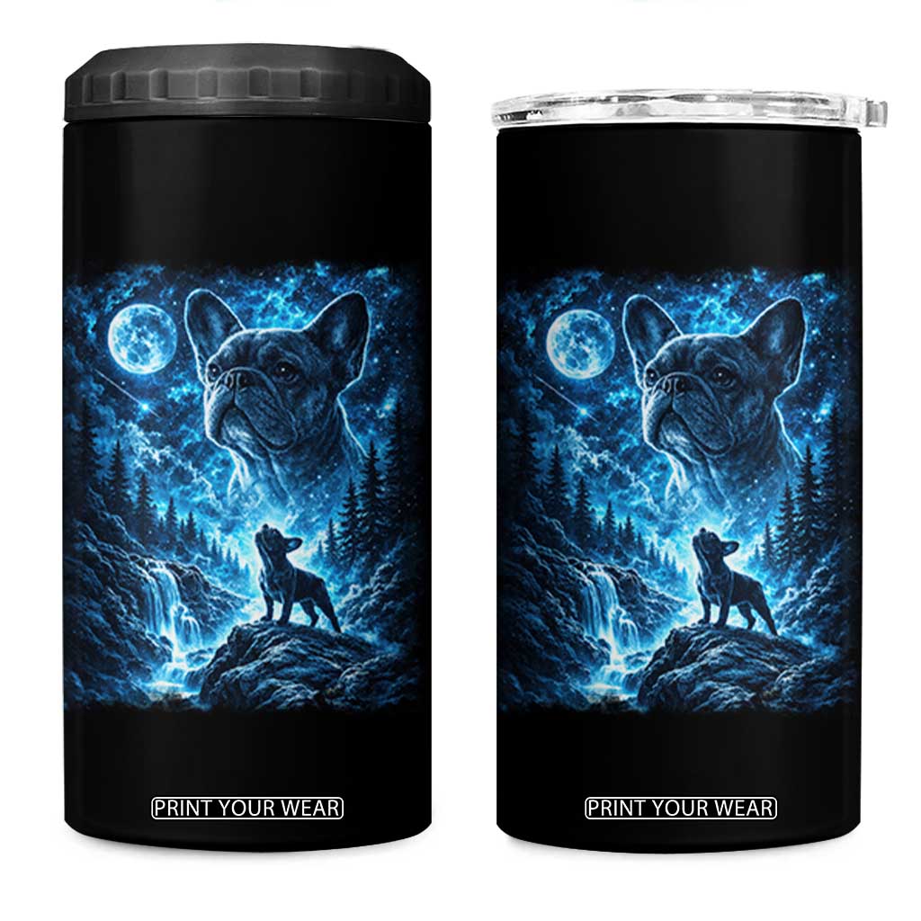 French Bulldog Howling To The Moon 4 in 1 Can Cooler Tumbler Vintage Graphic Dog Lovers Silly Frenchy Bulldog Mom TS10 One Size: 16 oz Black Print Your Wear
