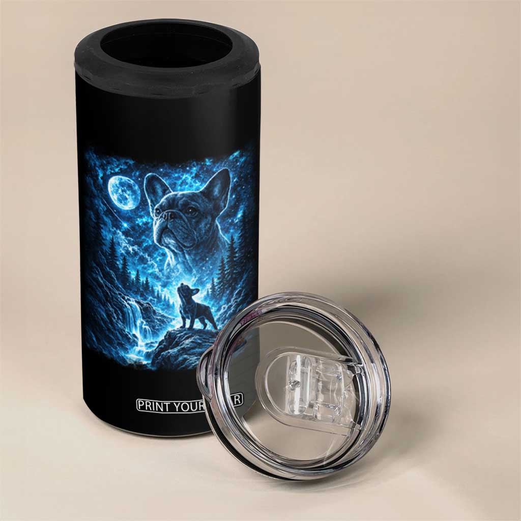 French Bulldog Howling To The Moon 4 in 1 Can Cooler Tumbler Vintage Graphic Dog Lovers Silly Frenchy Bulldog Mom TS10 Print Your Wear