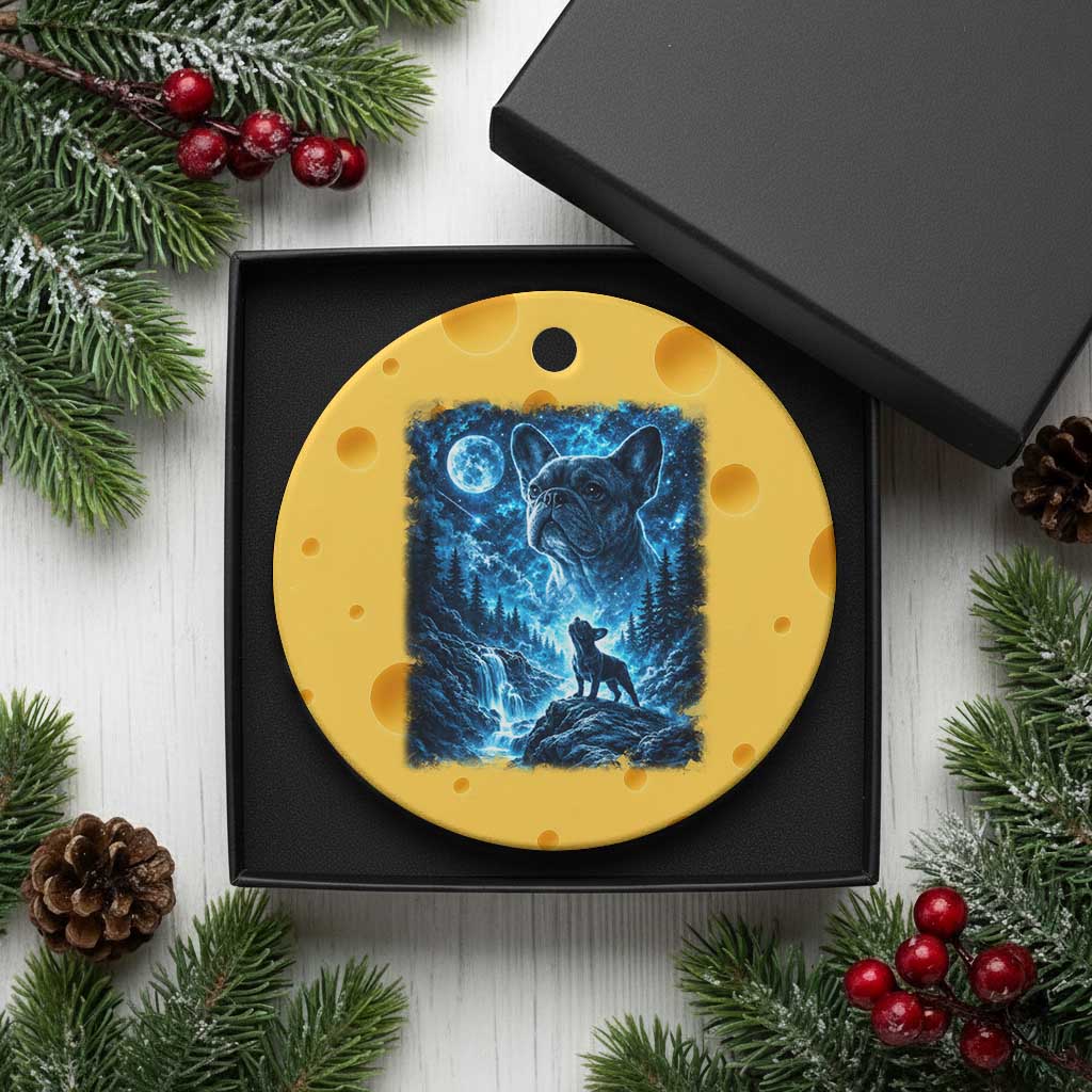 French Bulldog Howling To The Moon Ceramic Ornament Vintage Graphic Dog Lovers Silly Frenchy Bulldog Mom TS10 1pc Yellow Cheese Print Your Wear