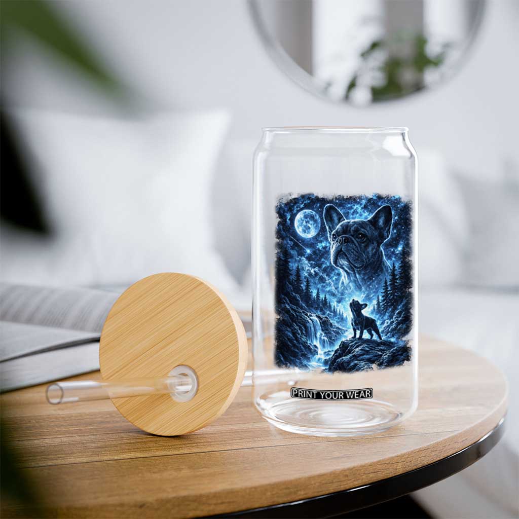 French Bulldog Howling To The Moon Glass Can Vintage Graphic Dog Lovers Silly Frenchy Bulldog Mom TS10 Print Your Wear