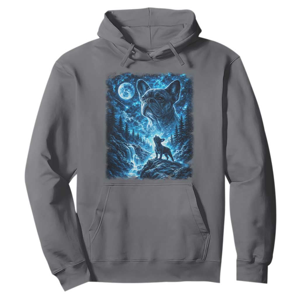 French Bulldog Howling To The Moon Hoodie Vintage Graphic Dog Lovers Silly Frenchy Bulldog Mom TS10 Charcoal Print Your Wear