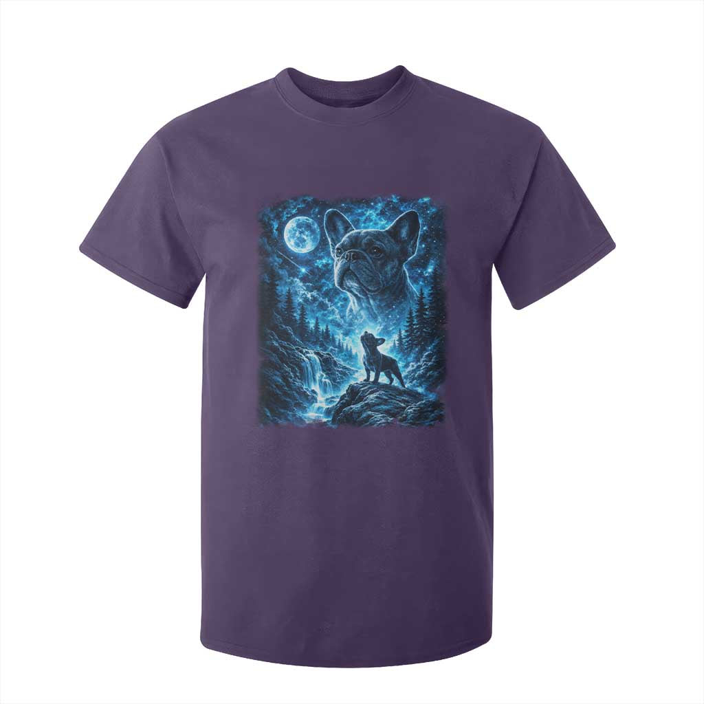 French Bulldog Howling To The Moon T Shirt For Kid Vintage Graphic Dog Lovers Silly Frenchy Bulldog Mom TS10 Purple Print Your Wear