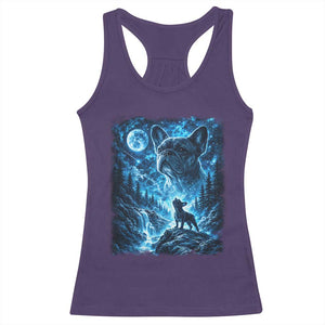 French Bulldog Howling To The Moon Racerback Tank Top Vintage Graphic Dog Lovers Silly Frenchy Bulldog Mom TS10 Purple Print Your Wear