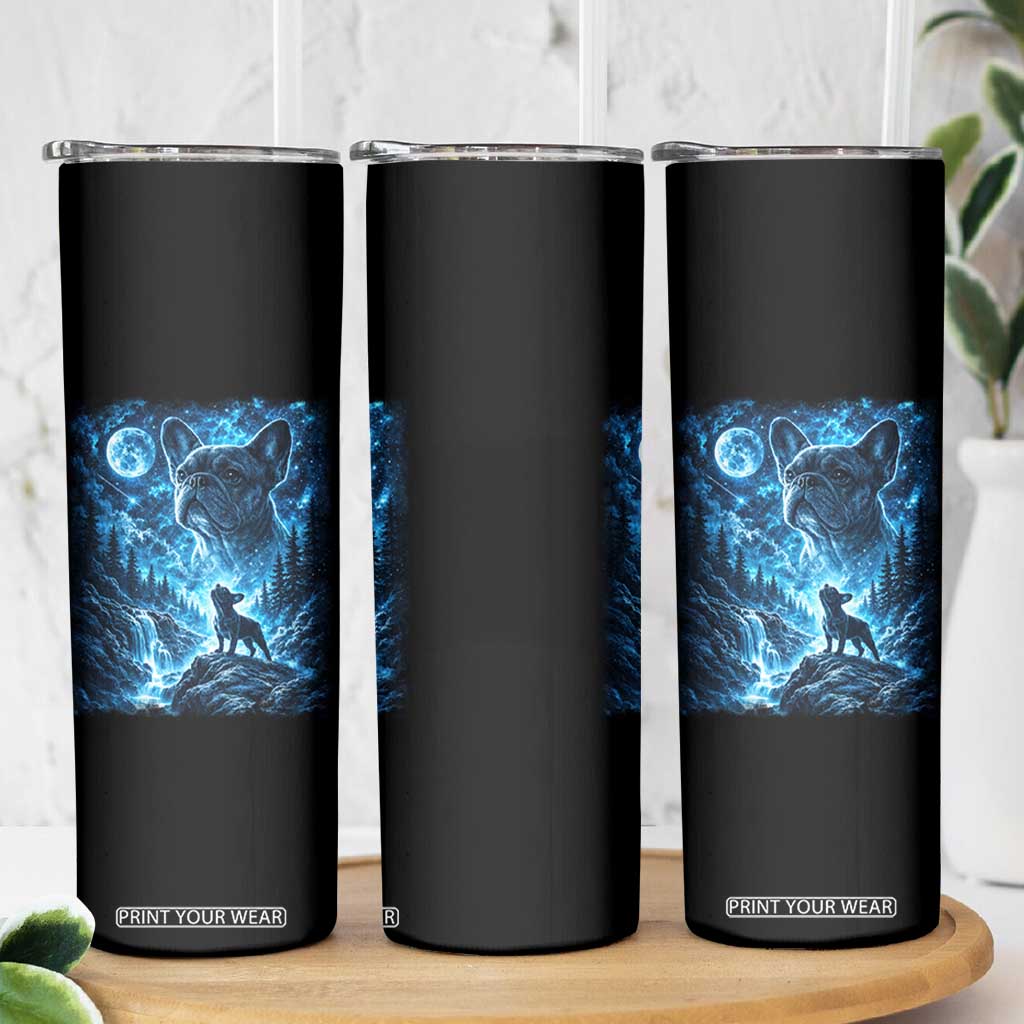 French Bulldog Howling To The Moon Skinny Tumbler Vintage Graphic Dog Lovers Silly Frenchy Bulldog Mom TS10 Print Your Wear