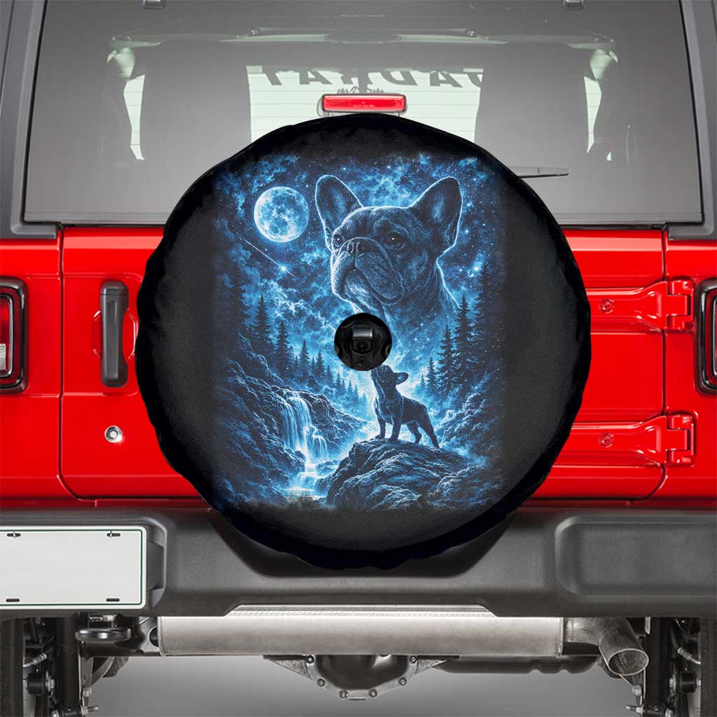 French Bulldog Howling To The Moon Spare Tire Cover Vintage Graphic Dog Lovers Silly Frenchy Bulldog Mom TS10 Black Print Your Wear