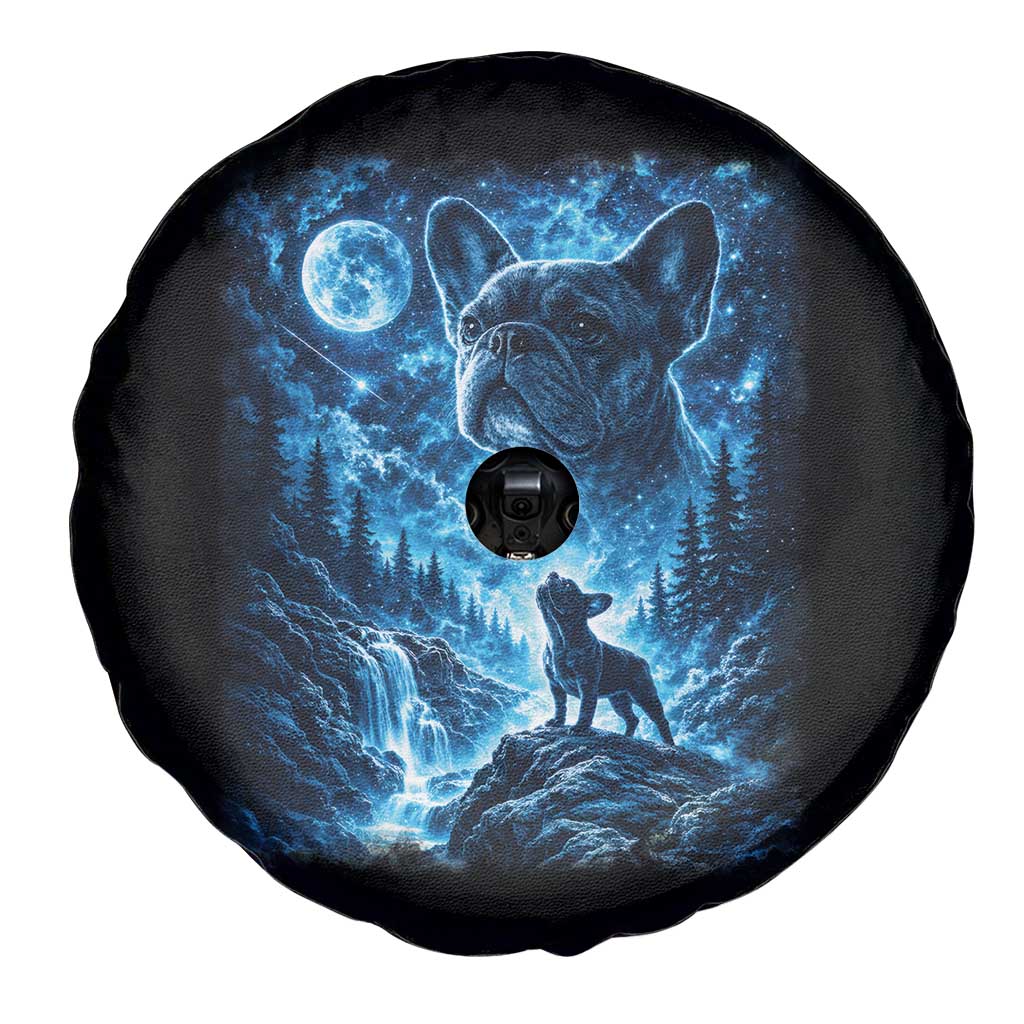 French Bulldog Howling To The Moon Spare Tire Cover Vintage Graphic Dog Lovers Silly Frenchy Bulldog Mom TS10 Print Your Wear