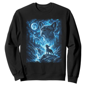 French Bulldog Howling To The Moon Sweatshirt Vintage Graphic Dog Lovers Silly Frenchy Bulldog Mom TS10 Black Print Your Wear