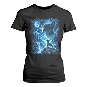 French Bulldog Howling To The Moon T Shirt For Women Vintage Graphic Dog Lovers Silly Frenchy Bulldog Mom TS10 Black Print Your Wear