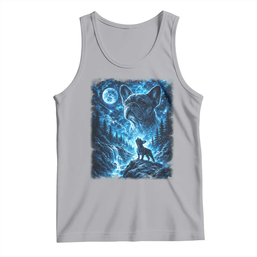 French Bulldog Howling To The Moon Tank Top Vintage Graphic Dog Lovers Silly Frenchy Bulldog Mom TS10 Athletic Heather Print Your Wear