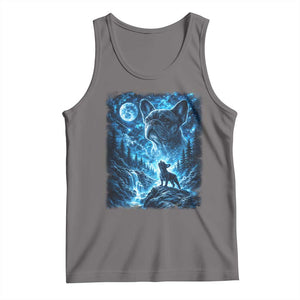 French Bulldog Howling To The Moon Tank Top Vintage Graphic Dog Lovers Silly Frenchy Bulldog Mom TS10 Deep Heather Print Your Wear