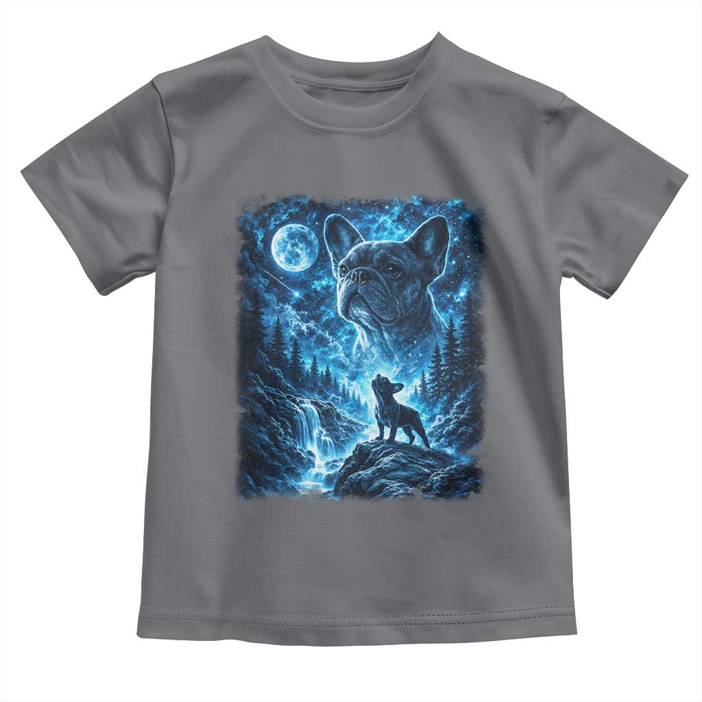 French Bulldog Howling To The Moon Toddler T Shirt Vintage Graphic Dog Lovers Silly Frenchy Bulldog Mom TS10 Charcoal Print Your Wear
