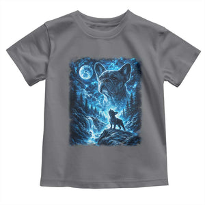 French Bulldog Howling To The Moon Toddler T Shirt Vintage Graphic Dog Lovers Silly Frenchy Bulldog Mom TS10 Charcoal Print Your Wear