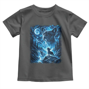 French Bulldog Howling To The Moon Toddler T Shirt Vintage Graphic Dog Lovers Silly Frenchy Bulldog Mom TS10 Dark Heather Print Your Wear