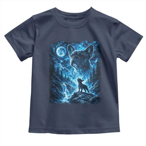 French Bulldog Howling To The Moon Toddler T Shirt Vintage Graphic Dog Lovers Silly Frenchy Bulldog Mom TS10 Navy Print Your Wear