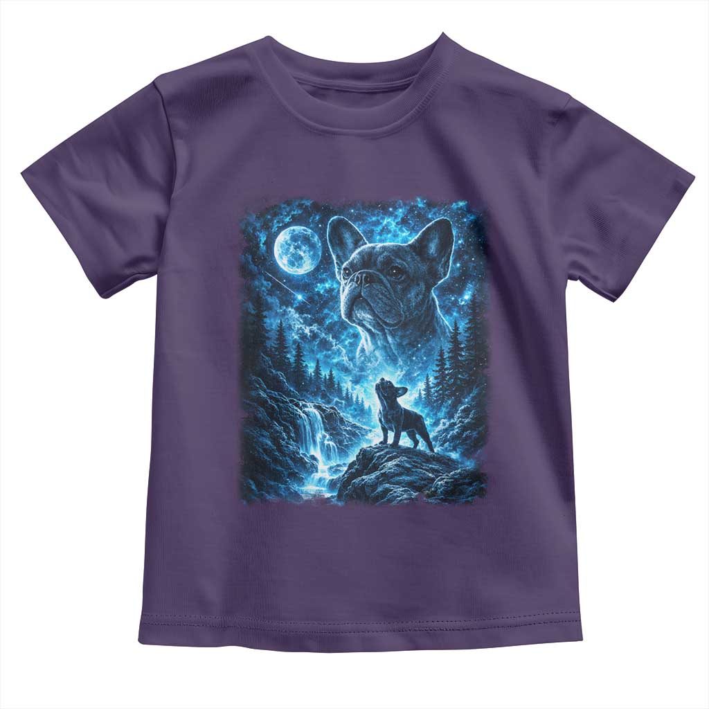 French Bulldog Howling To The Moon Toddler T Shirt Vintage Graphic Dog Lovers Silly Frenchy Bulldog Mom TS10 Purple Print Your Wear