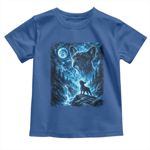 French Bulldog Howling To The Moon Toddler T Shirt Vintage Graphic Dog Lovers Silly Frenchy Bulldog Mom TS10 Royal Blue Print Your Wear