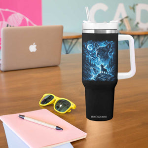 French Bulldog Howling To The Moon Tumbler With Handle Vintage Graphic Dog Lovers Silly Frenchy Bulldog Mom TS10 Print Your Wear