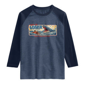 Funny Jonah And The Whale Raglan Shirt Christian Bible Get in Loser Were Doing Gods Will TS10 Heather Denim Navy Print Your Wear