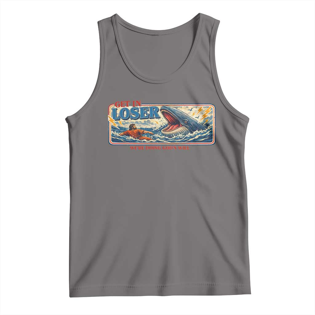 Funny Jonah And The Whale Tank Top Christian Bible Get in Loser Were Doing Gods Will TS10 Deep Heather Print Your Wear