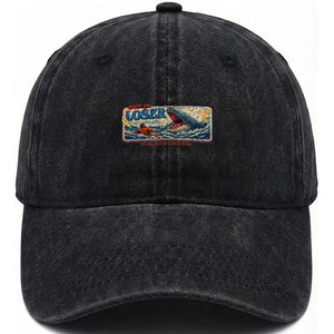 Funny Jonah And The Whale Washed Cotton Baseball Cap Christian Bible Get in Loser Were Doing Gods Will TS10 Washed Cap Universal Fit Black Print Your Wear