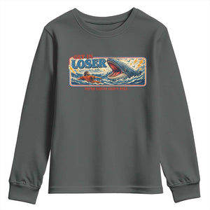 Funny Jonah And The Whale Youth Sweatshirt Christian Bible Get in Loser Were Doing Gods Will TS10 Dark Heather Print Your Wear