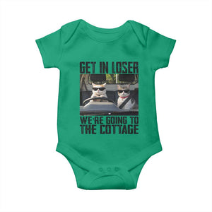 Get In Loser Were Going To The Cottage Baby Onesie Funny Cat Gifts Internet Memes TS10 Irish Green Print Your Wear