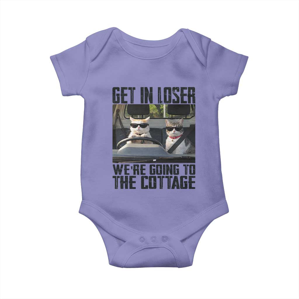 Get In Loser Were Going To The Cottage Baby Onesie Funny Cat Gifts Internet Memes TS10 Violet Print Your Wear
