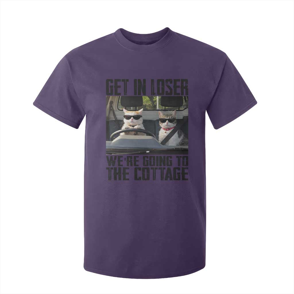 Get In Loser Were Going To The Cottage T Shirt For Kid Funny Cat Gifts Internet Memes TS10 Purple Print Your Wear