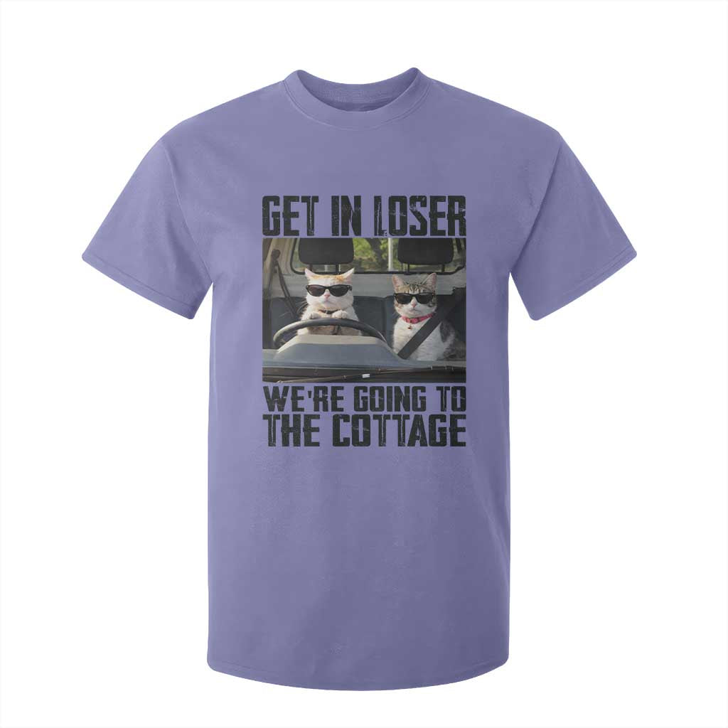 Get In Loser Were Going To The Cottage T Shirt For Kid Funny Cat Gifts Internet Memes TS10 Violet Print Your Wear